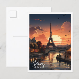 Postal Bonitas vistas a la Torre Eiffel París Francia