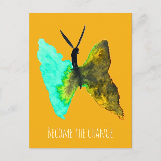 Postal Bonito acuática de color mariposa (Anverso)