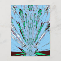 Bonito Aqua Blue Amazon Floral Motif Art