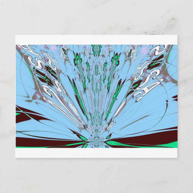 Postal Bonito Aqua Blue Amazon Floral Motif Art (Anverso)