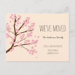 Postal Bonito Cerezo en flor Sakura Árbol que hemos mudad