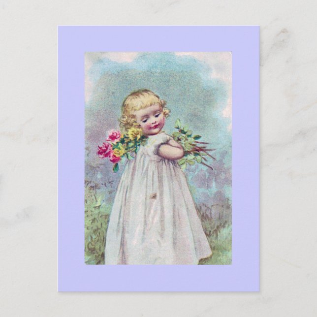 Postal Bonito Chica victoriano (Anverso)
