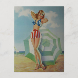 Postal Bonito chica Vintage Pin up