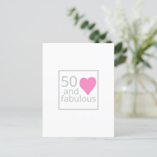 Postal Bonito Cincuenta y Fab Pink Cincuenta Años
