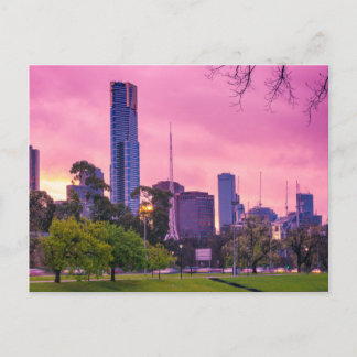 Postal Bonito de la ciudad de Melbourne en rosa