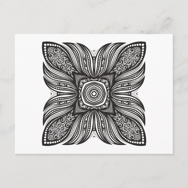 Postal Bonito Doodle cuadrado de decoración (Anverso)