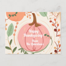 Bonito Earthy Pumpkin Foliage Acción de Gracias