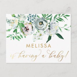 Postal Bonito Floral Gouache Boho Flor Baby Shower