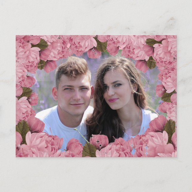 Postal Bonito Flores De Cerezo Rosa Gracias (Anverso)