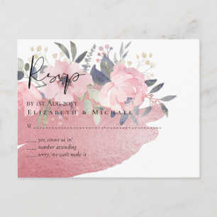 Postal Bonito Girly Rosegold Floral Glam Boda