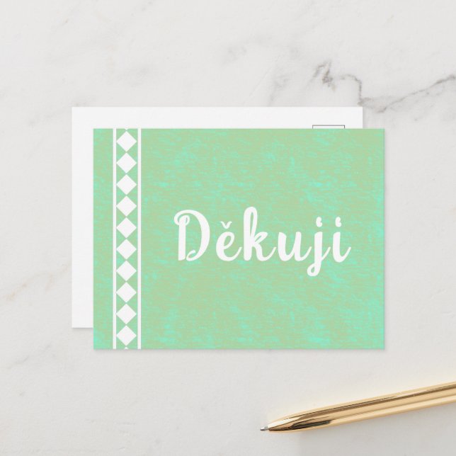 Postal Bonito Gracias Checo (Anverso/Reverso In Situ)