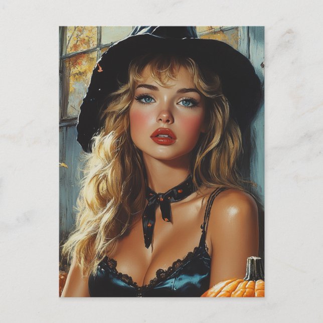 Postal Bonito Halloween Witch (Anverso)
