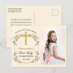 Postal Bonito Mariposa Floral Santa Comunión Gracias