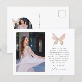 Postal Bonito Mariposa Rubor Foto Quinceanera Gracias