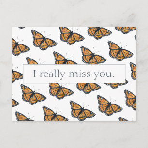 Postal Bonito Monarch Butfly Pattern Missing You