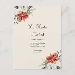 Postal Bonito Naranja Floral y verde que hemos movido