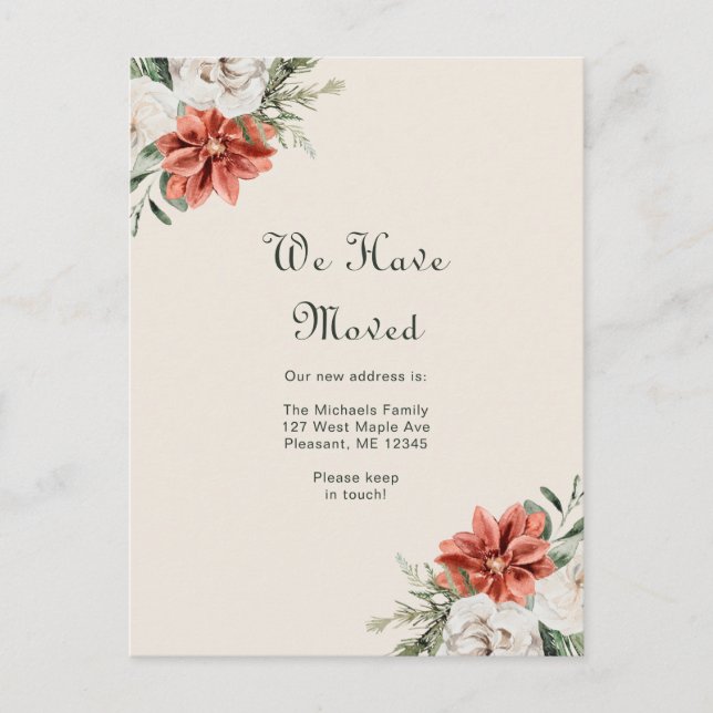 Postal Bonito Naranja Floral y verde que hemos movido (Anverso)