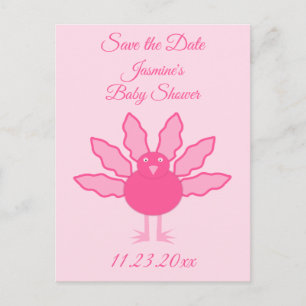 Postal Bonito Niña Bebé Rosa Agradecimiento Personalizado