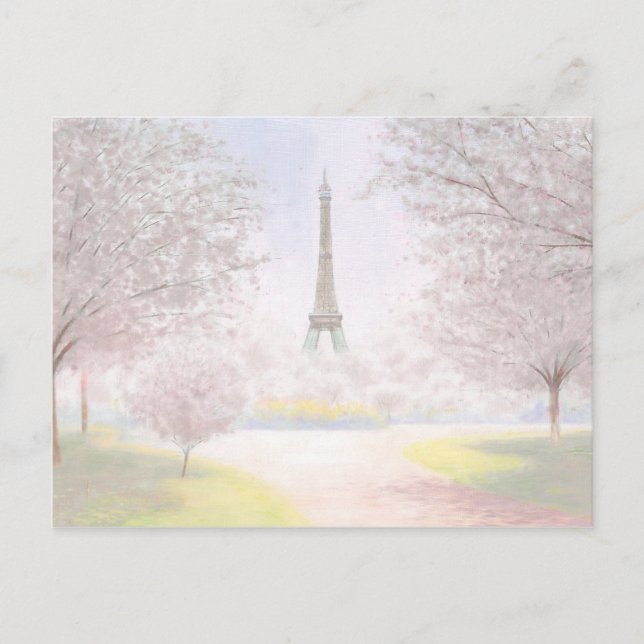 Postal Bonito París En Pasteles (Anverso)