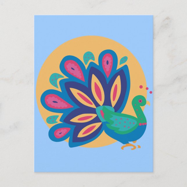 Postal Bonito Peacock One (Anverso)