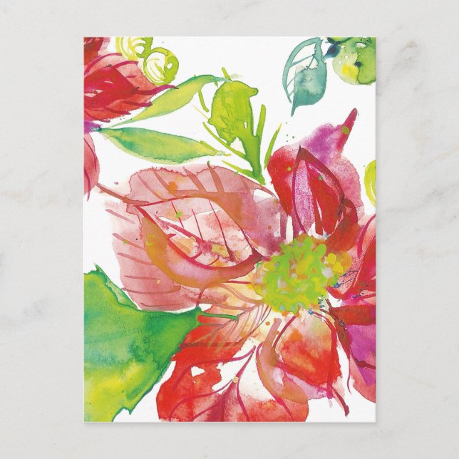 Postal Bonito Poinsettia | Bright Neon (Anverso)