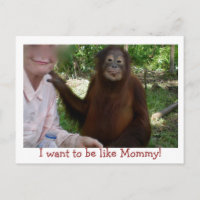 Bonito Primate sonríe como mamá
