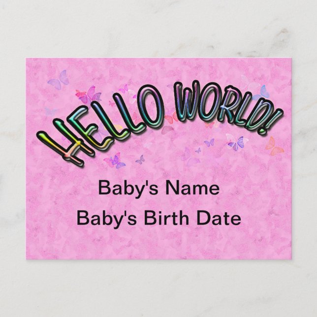 Postal Bonito Rainbow Hello World (Anverso)