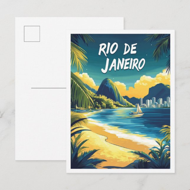 Postal Bonito Río de Janeiro Brasil Viaje (Anverso / Reverso)