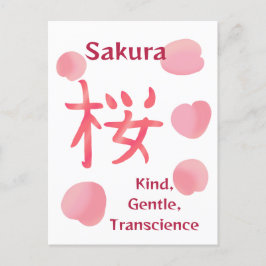 Postal Bonito Sakura Kanji con Hanakotoba