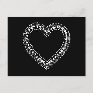 Postal Bonito Skull Heart