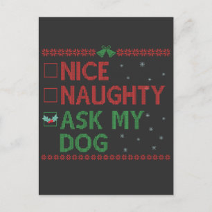 Postal Bonito Travieso Pregúntale a mi Perro Divertido Ma