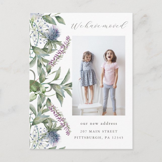 Postal Bonito Verde Foto Cambio de dirección Movimiento (Anverso)