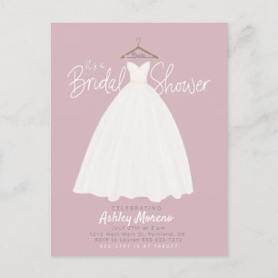 Postal Bonito vestido personalizable de ducha de novia I