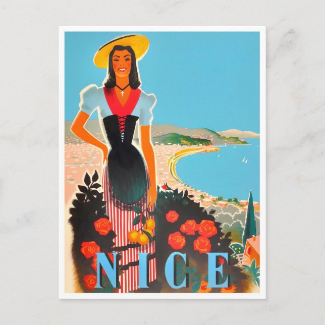 Postal Bonito viaje vintage a Francia (Anverso)