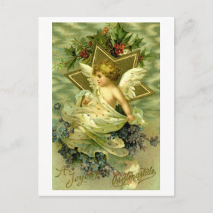 Postal Bonito Vintage Christmas Cherub