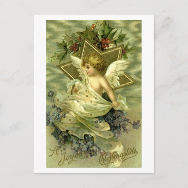 Postal Bonito Vintage Christmas Cherub (Anverso)