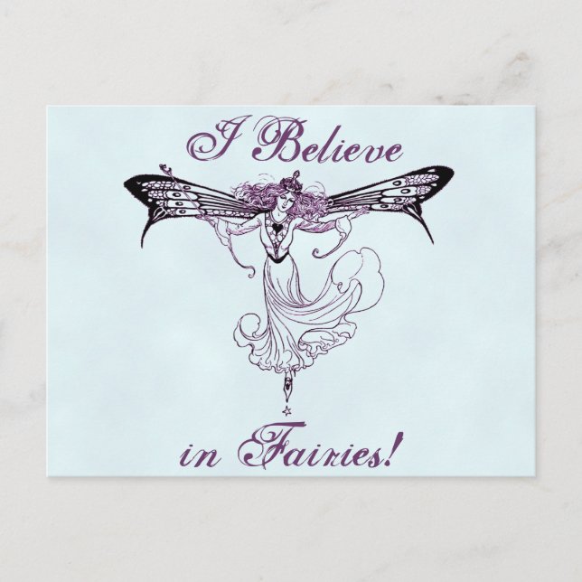 Postal Bonito Vintage Fairy Decal (Anverso)