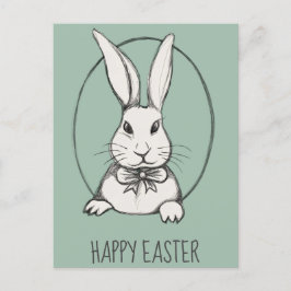 Postal Bonito y divertida cosecha Feliz Conejo de Pascua