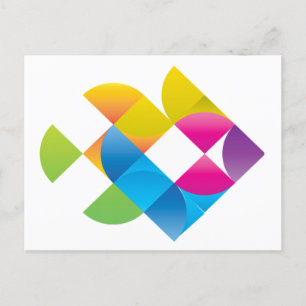 Postal bonito y gracioso arco iris tropical