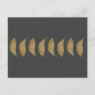 Postal Bonito y Swanky Faux Gold Leaf Stripe en negro