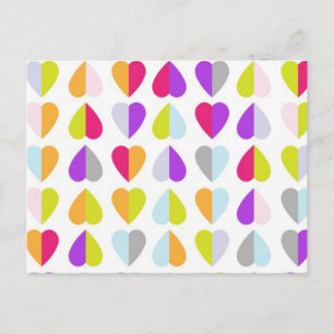 Postal Bonitos corazones de colores
