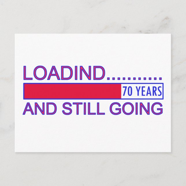Postal Bonitos diseños de cumpleaños de 70 años (Anverso)