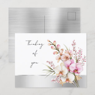 Postal Bonitos orquídeas rosadas pensando en ti