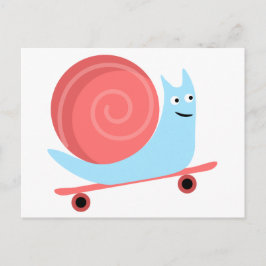 Postal Bonitos paseos en caracol en patineta