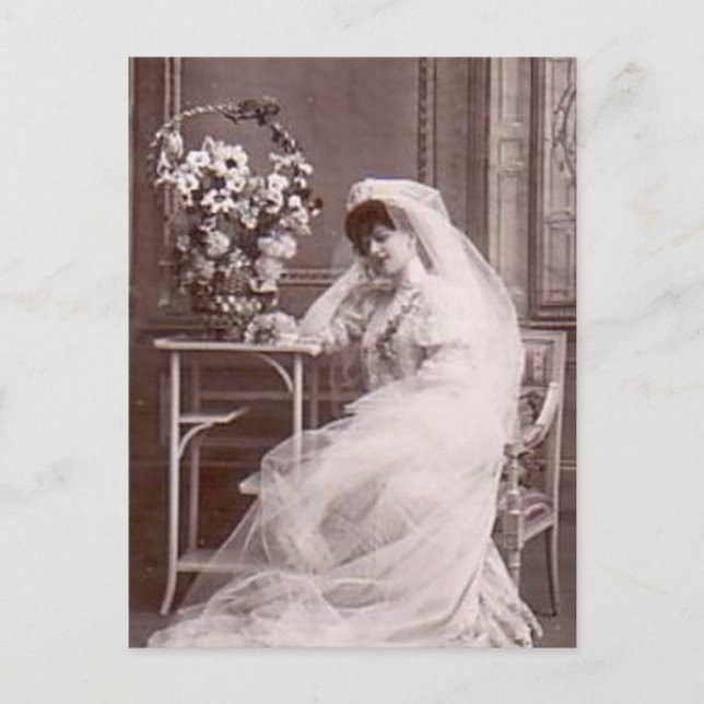 Postal Bonitos retratos antiguos de novias (Anverso)
