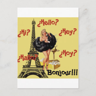Postal Bonjour - Chicas Pin Up