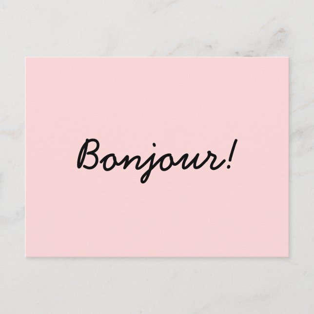Postal Bonjour Cream Ivory Modern Script Design (Anverso)