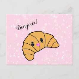 Postal Bonjour Croissant personalizado París Bonjour Salu