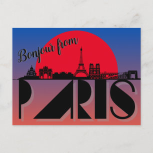 Postal Bonjour de Paris Modern
