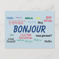 Bonjour Hello Languages World Travel Colorful